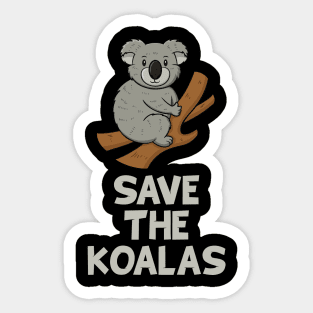 Save the Koalas Cute Australian Koala Sticker